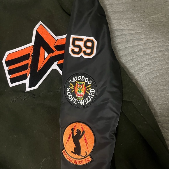 Alpha Industries Olive and Black Varsity Jacket - Picture 8 of 8